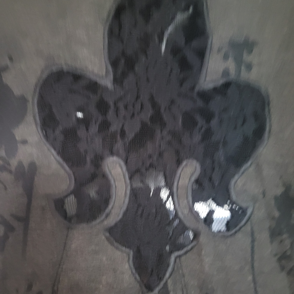 Gray and Black Floral Long Sleeve Top - Picture 5 of 8